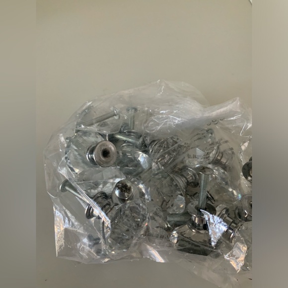 Crystal Diamond Shaped Silver Drawer Dresser Knobs Pulls Handles Set Bundle NEW - Picture 4 of 14